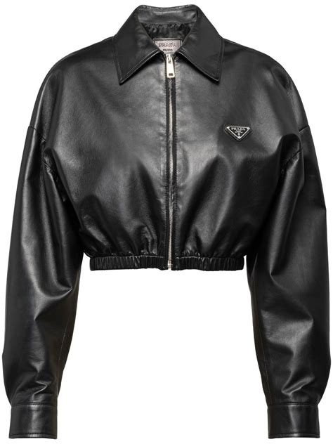 black leather prada jacket